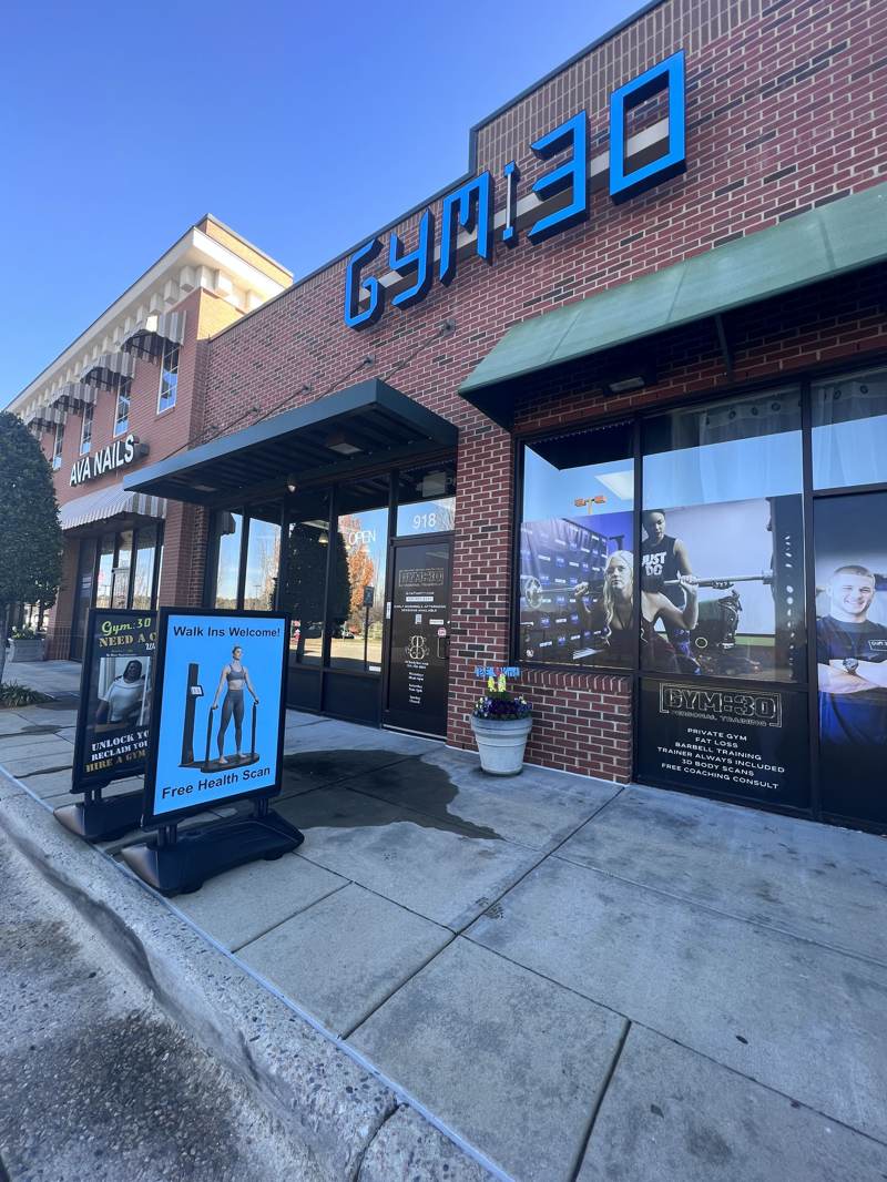 The GYM:30 storefront in Wake Forest